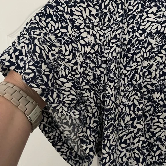 J.Crew Factory V-neck ruffle tiered dress - Picture 6 of 8